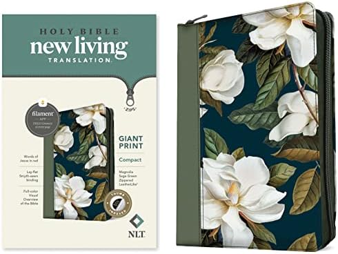 NLT Compact Giant Print Zipper Bible, Filament Enabled